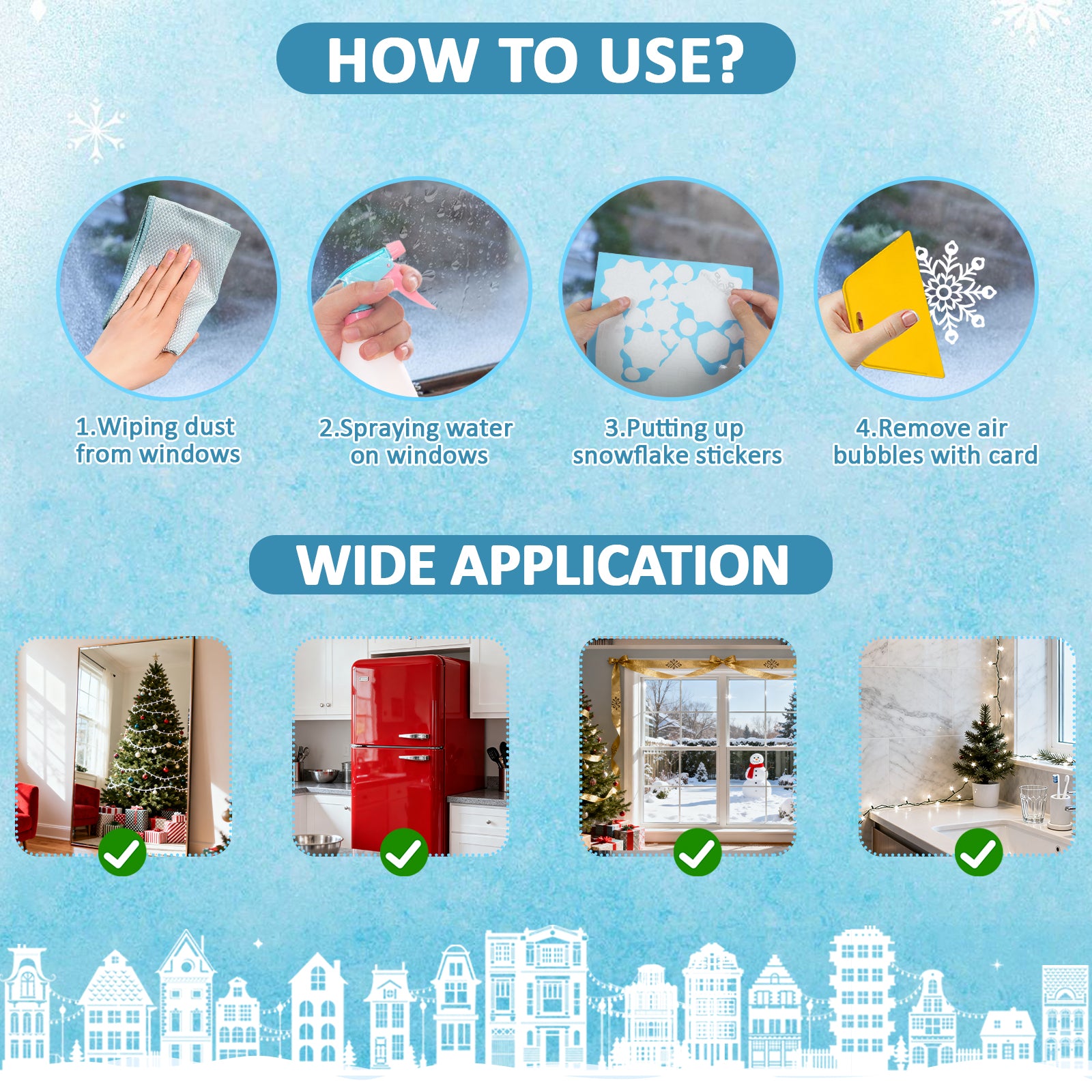 Inreeme Christmas Window Stickers Decorations