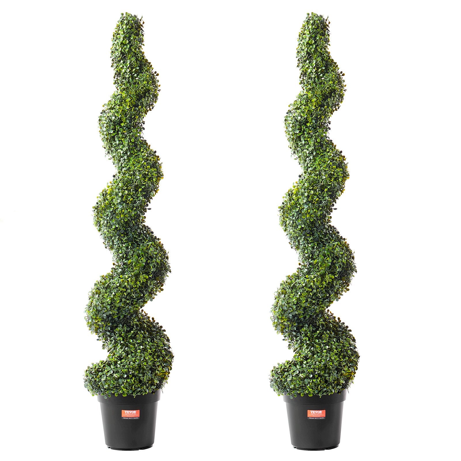 Artificial Boxwood Topiary Tree, 60 Inch Tall (2 Pieces), Spiral Faux Topiary Trees