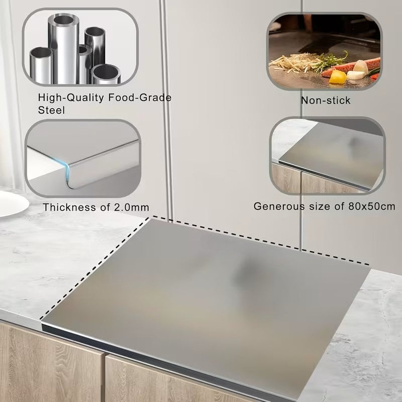 1pc Extra Large Thickened Stainless Steel Chopping Board