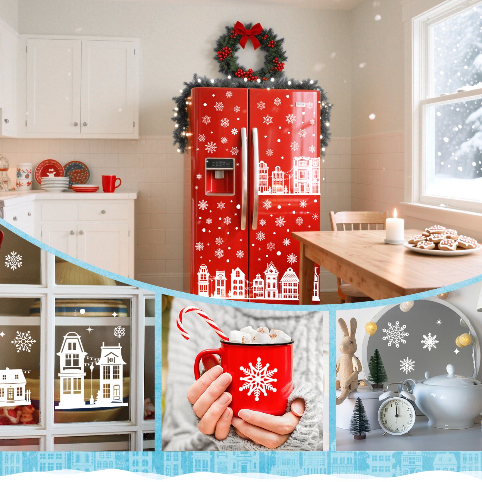 Inreeme Christmas Window Stickers Decorations