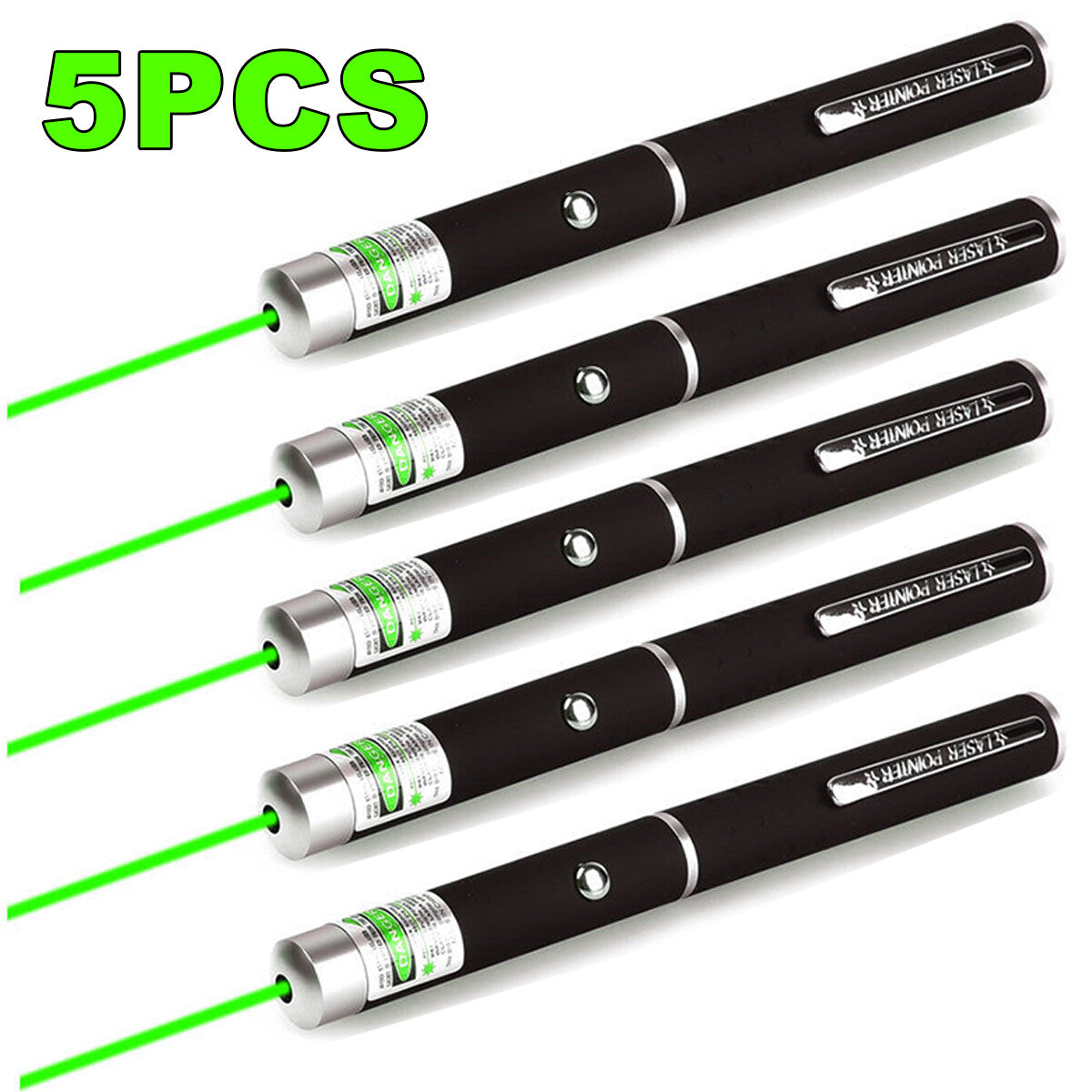 532nm Green Laser Pointer Pen Light Visible Single Beam AAA Lazer Torch 5PCS Mini Small Teaching Pen Light Pet Toys