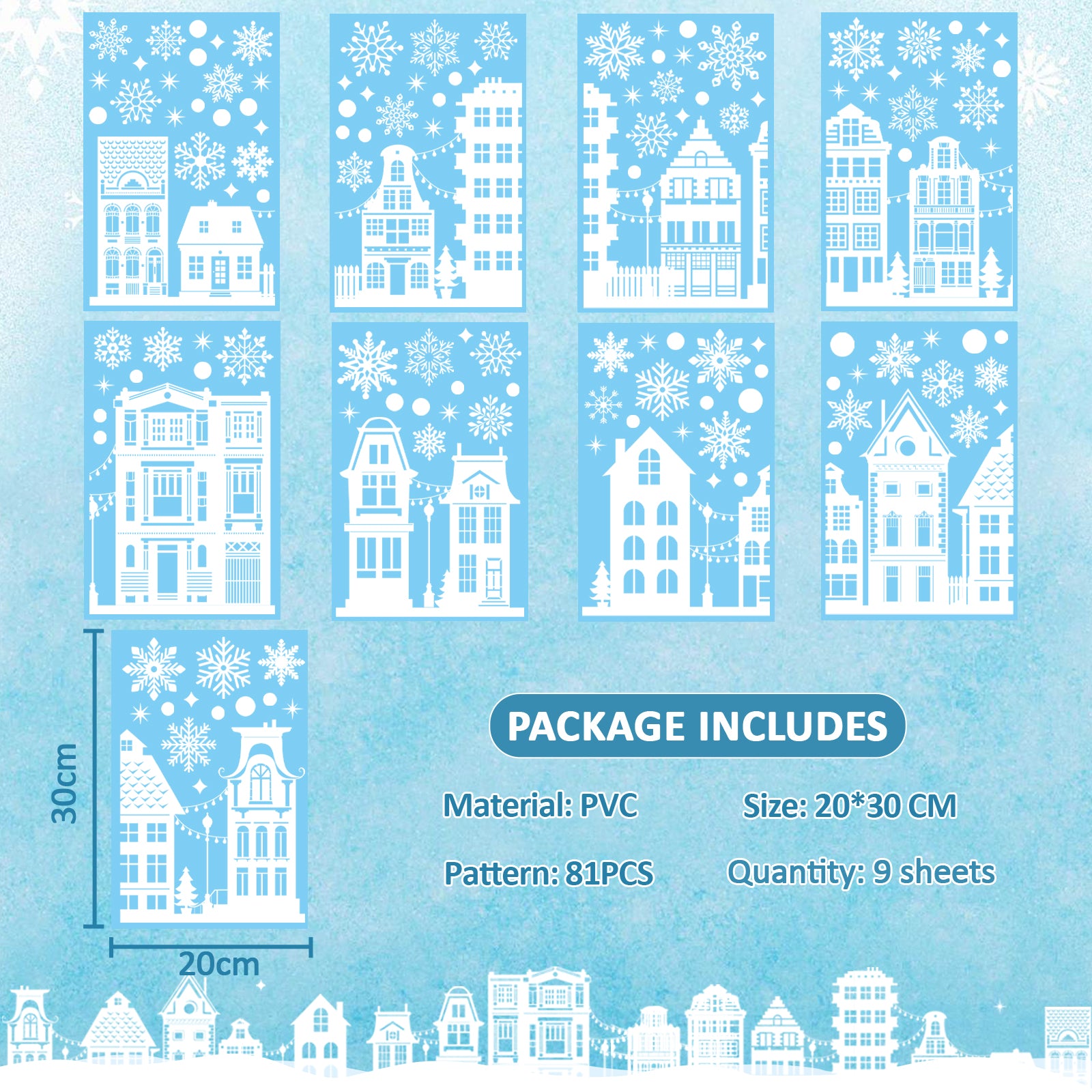 Inreeme Christmas Window Stickers Decorations