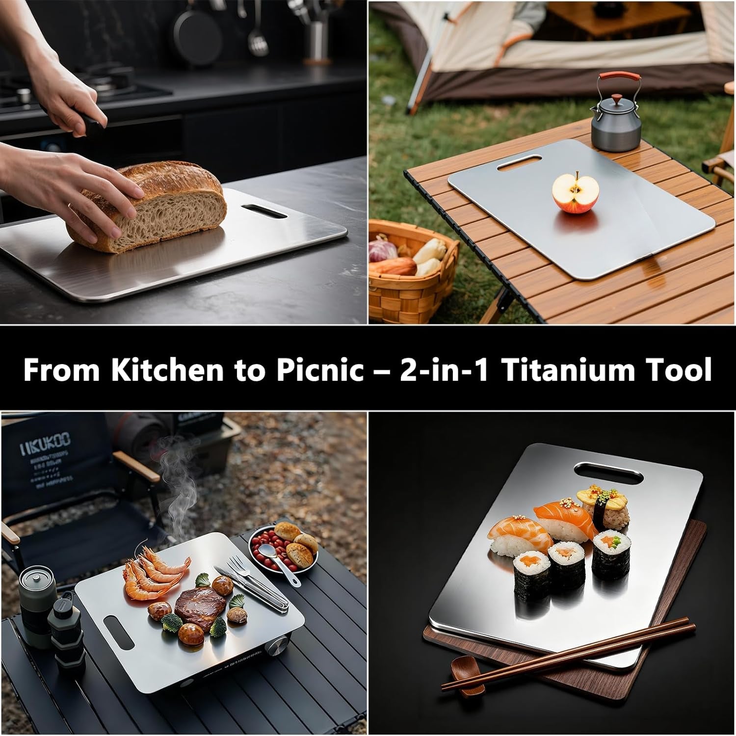 Three-Piece Thickened Titanium Cutting Board