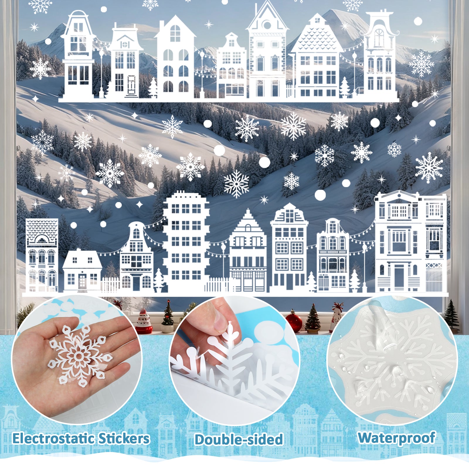 Inreeme Christmas Window Stickers Decorations