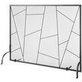 Fireplace Screen Single Panel, Sturdy Iron Mesh Fireplace Screen